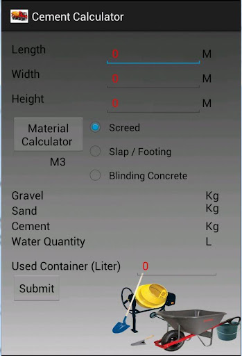 Concrete and cement calculator