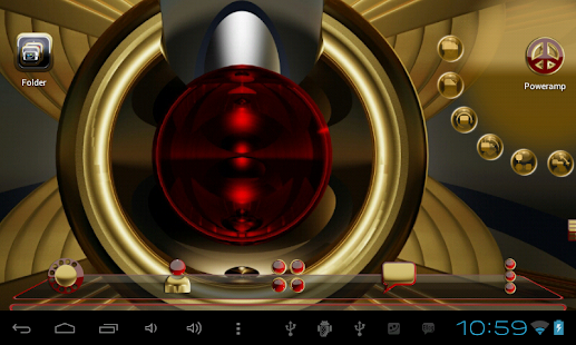 Next Launcher Thème d'or rouge - screenshot thumbnail