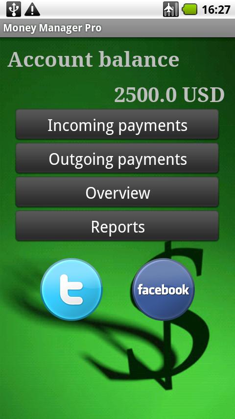 MoneyManager Pro Screen 1