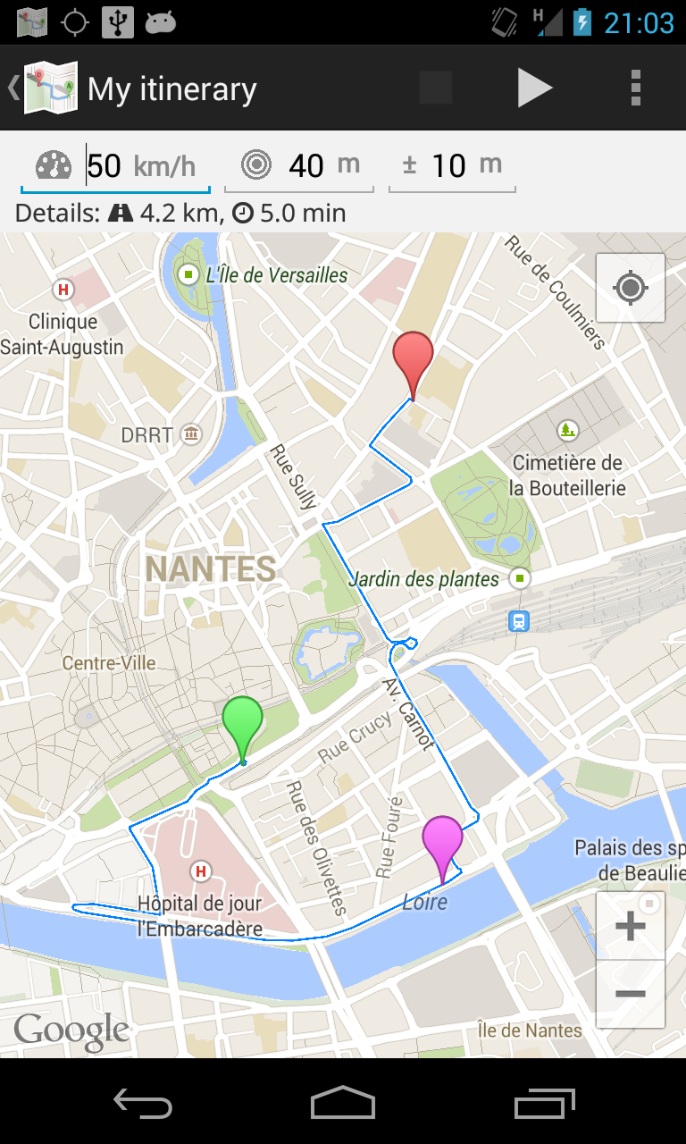 Lockito – Fake GPS itinerary Screen 2