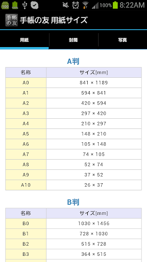 追加リフィル: 用紙サイズ