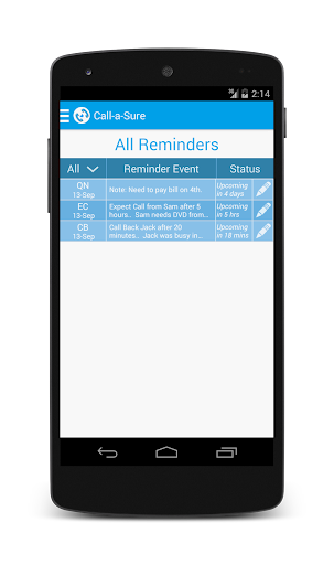 Call-a-Sure: Call Reminders