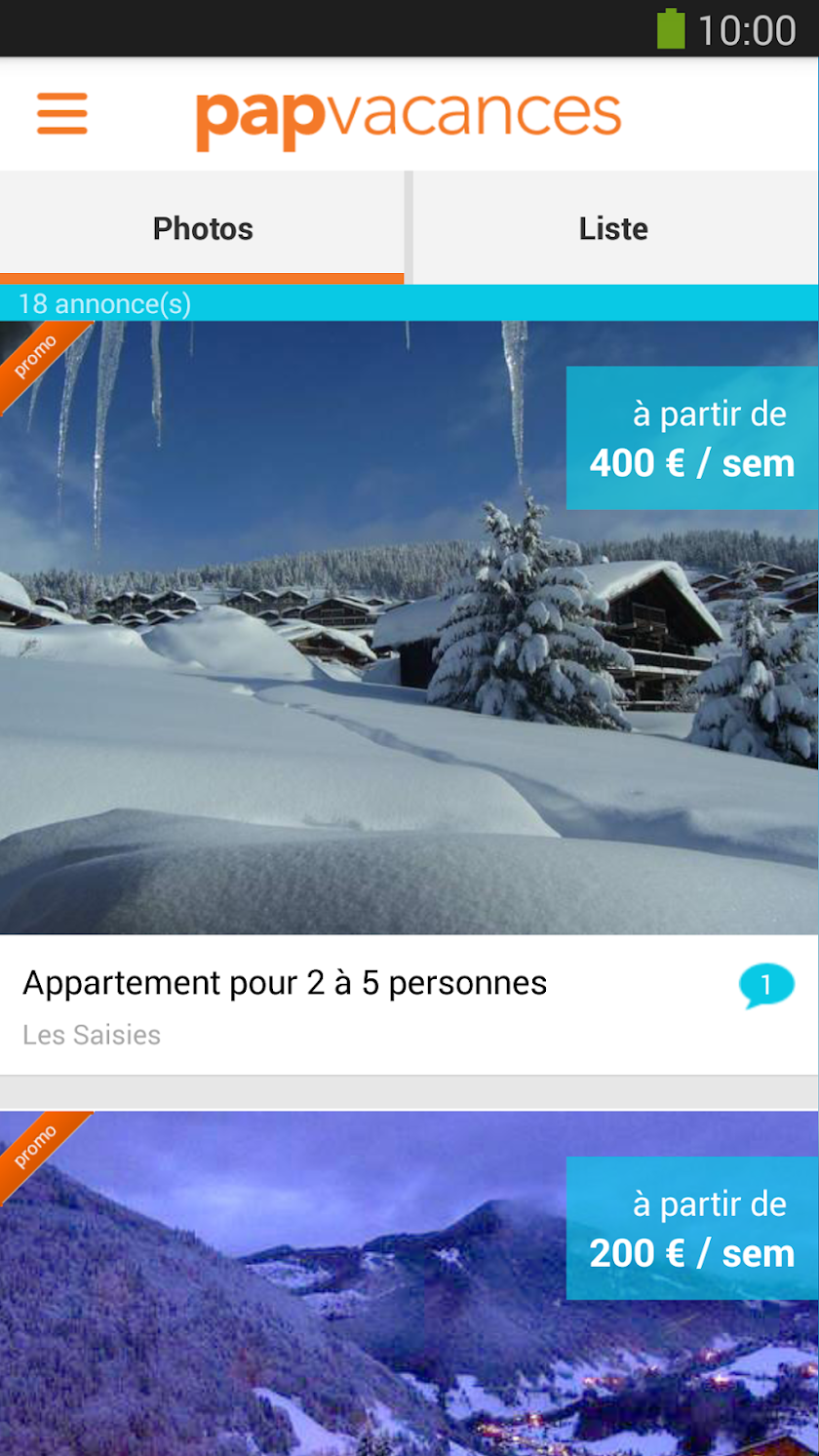 PAP VACANCES Screen 2
