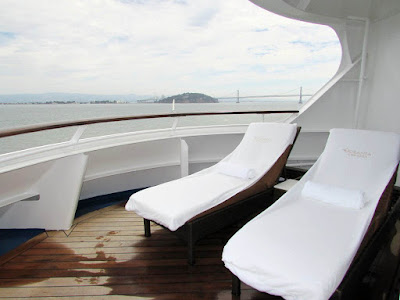 The private veranda in the Vista Suite aboard Oceania Regatta.