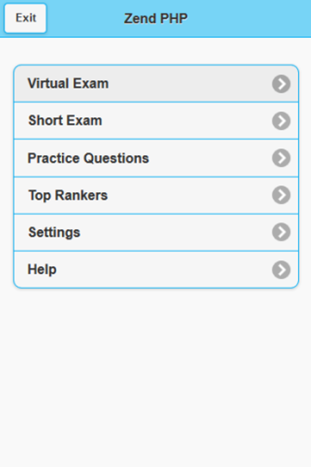 Zend PHP Practice Exam Pro Screen 1