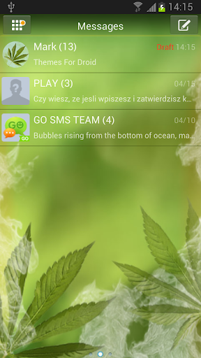 GO SMS Pro Weed Ganja Theme