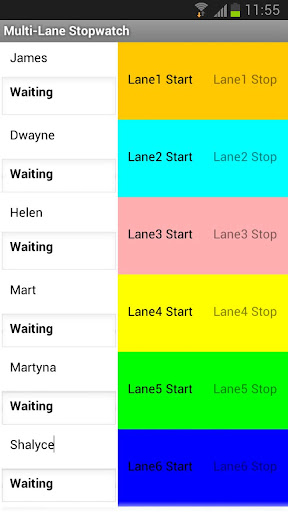 Multi Lane Stopwatch