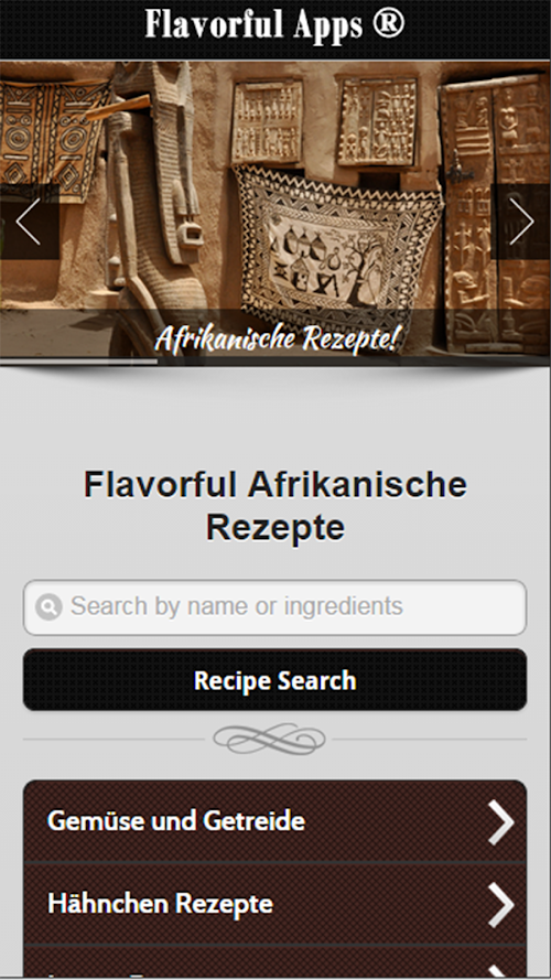 Android application Afrikanische Rezepte screenshort