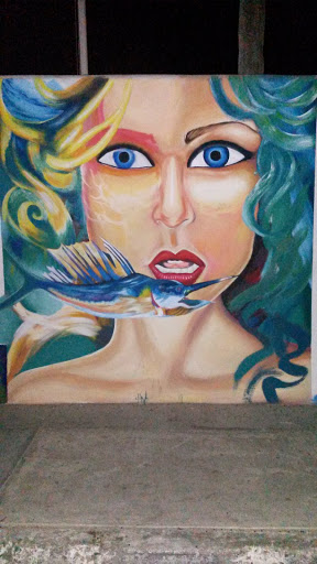 Mural Mujer Y Marlin