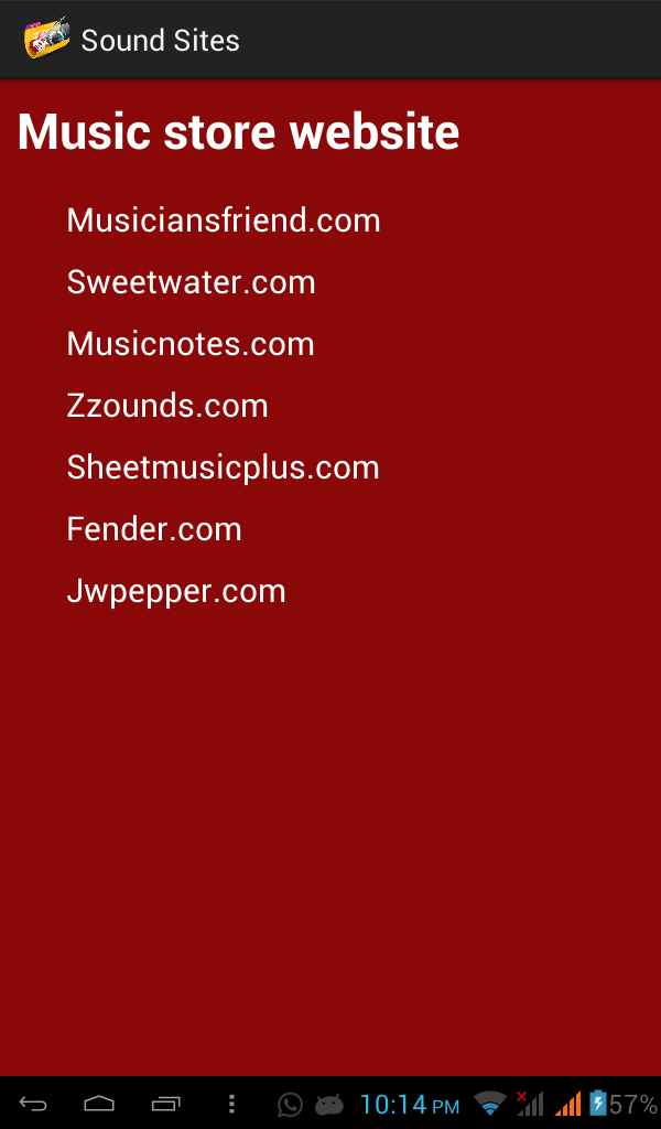 Sound Sites Screen 2