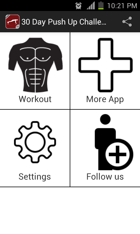 Android application 30 Day Push Up Challenge screenshort