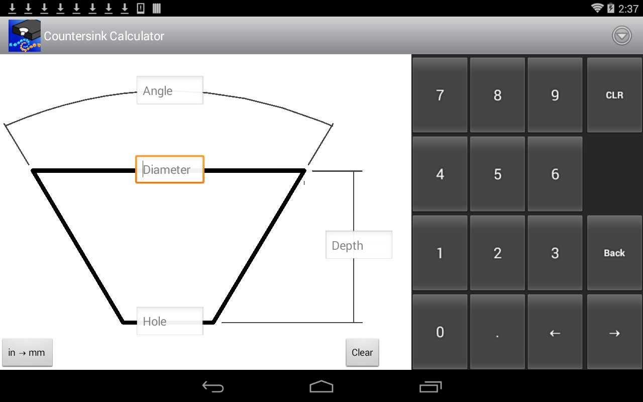 Countersink Calculator Android Apps on Google Play