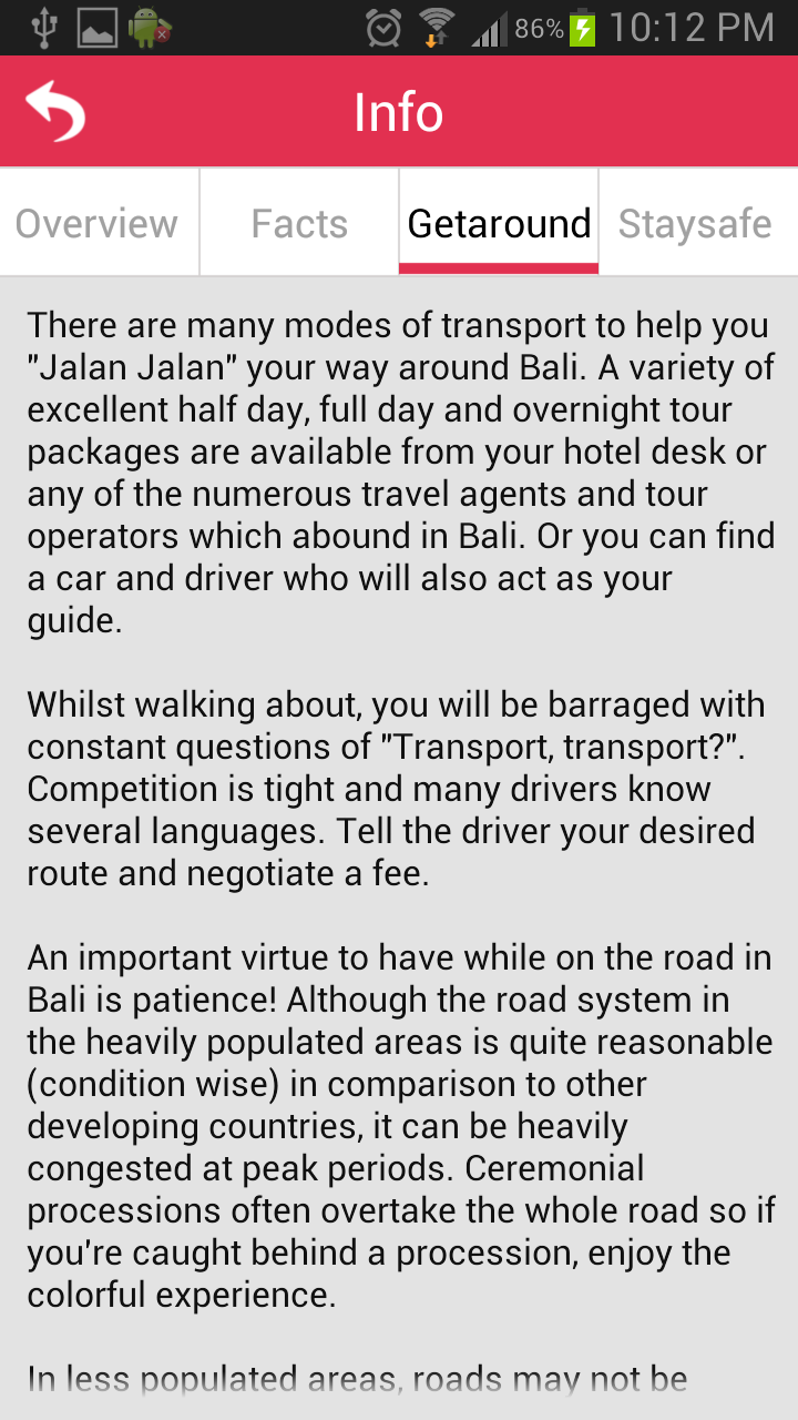 Bali Offline Guide Screen 3