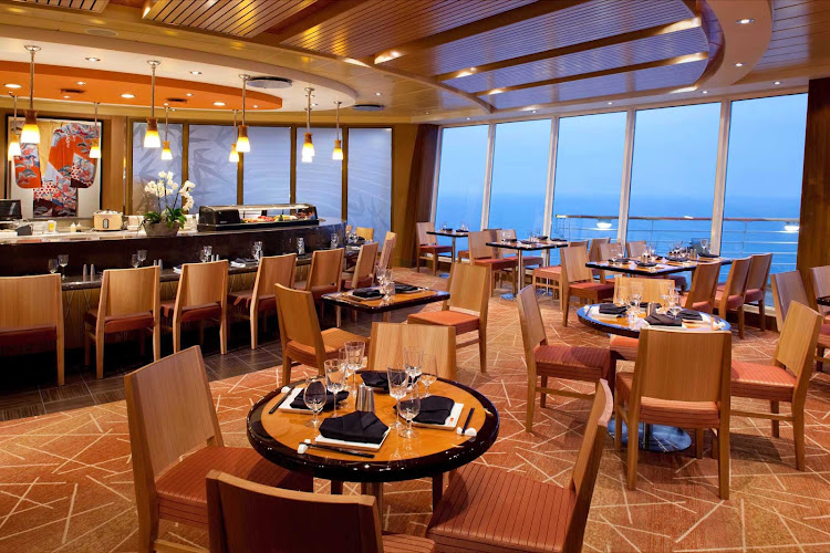 In the mood for authentic Japanese cuisine? Head to Izumi restaurant on your Allure of the Seas sailing and try the sushi, caterpillar roll or sea urchin.