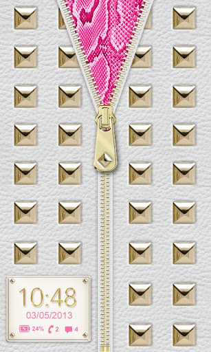 Gold Stud Zipper Lock Screen ◘