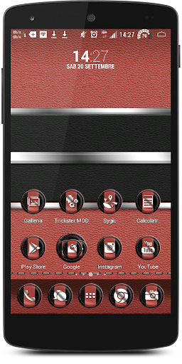 【免費個人化App】Leather Black & Red Theme-APP點子