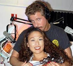 russ martin and a female friend at his studio