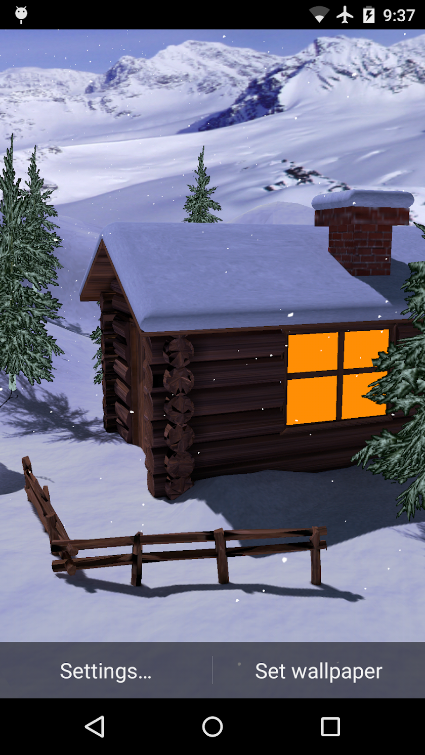 Winter Cottage Gyro 3D Screen 3