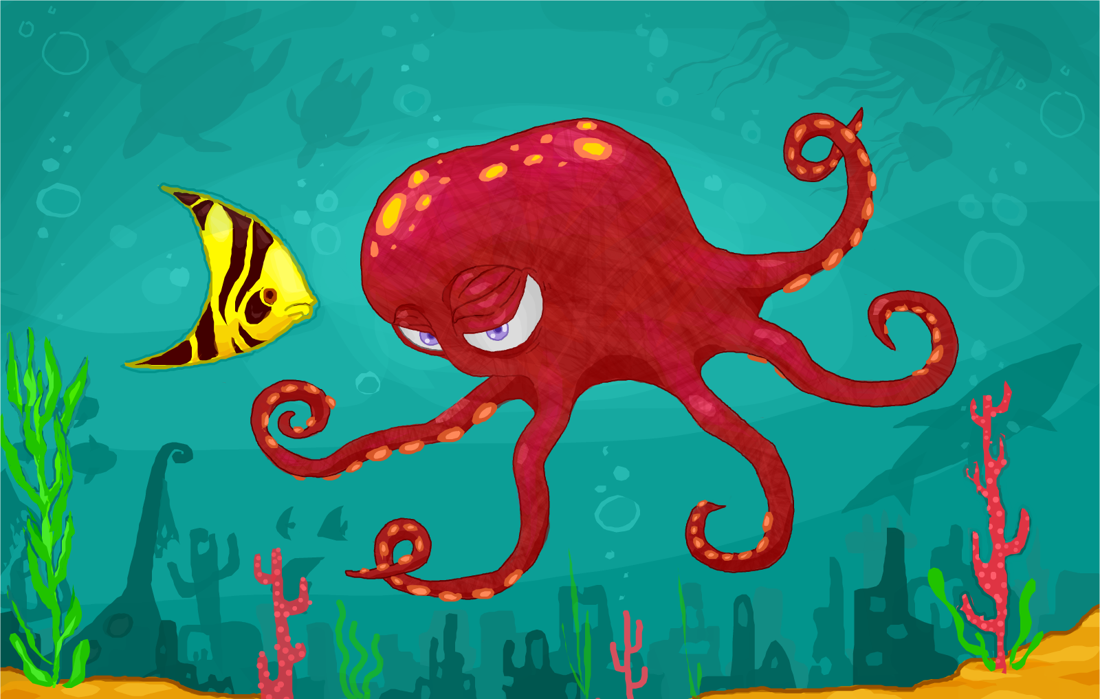 Crimson octopus 