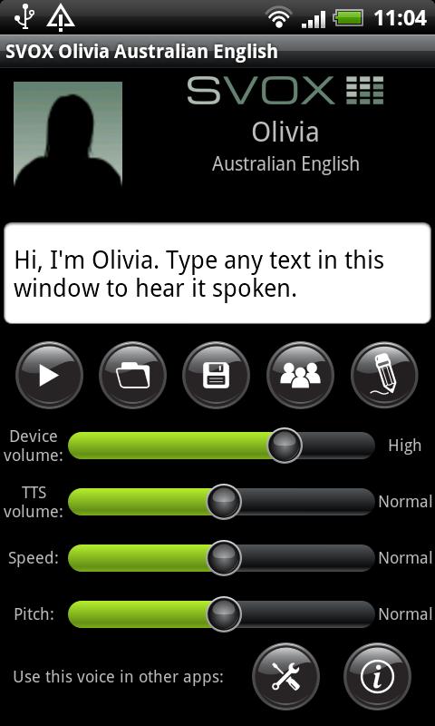 SVOX AU English Olivia Voice Screen 1