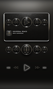 Poweramp Widget Black Leather Screenshots 1