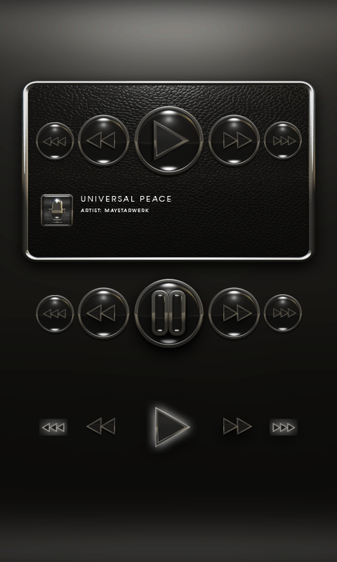 Poweramp Widget Black Leather Screen 2