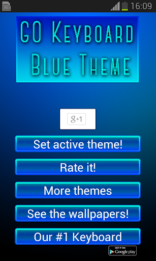 GO Keyboard Blue Theme