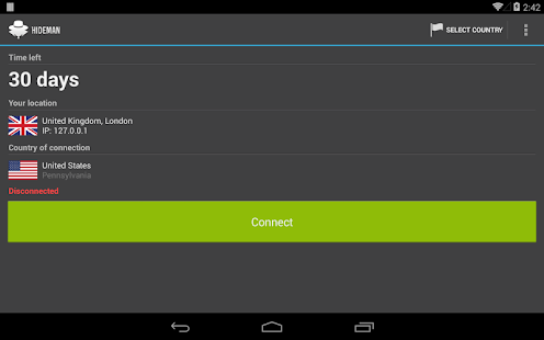 Hideman VPN - screenshot thumbnail