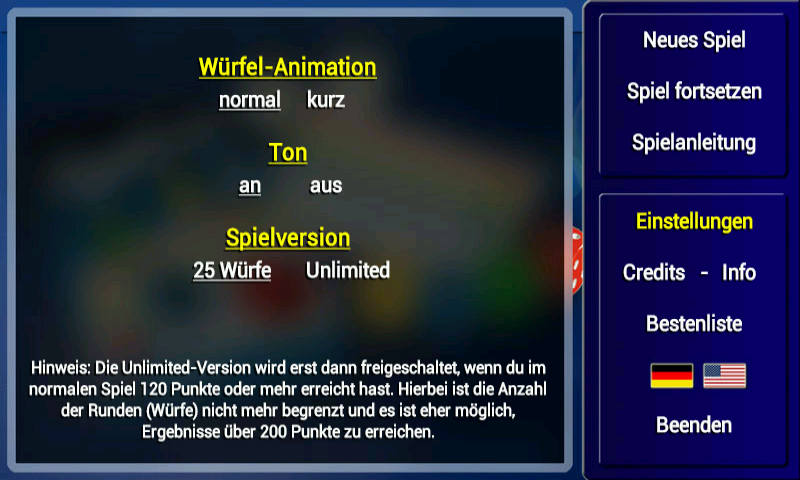 Qwixx Solo Screen 3