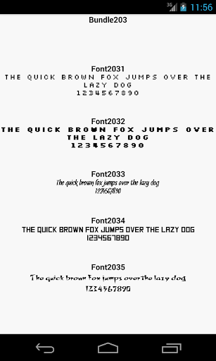 Fonts for FlipFont 203