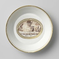 Schotel met een voorstelling van de vierdaagse slag van Michiel Adriaenszoon de Ruyter