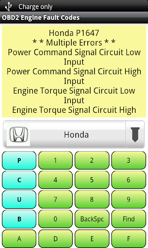 OBD2 Check Engine Fault Codes