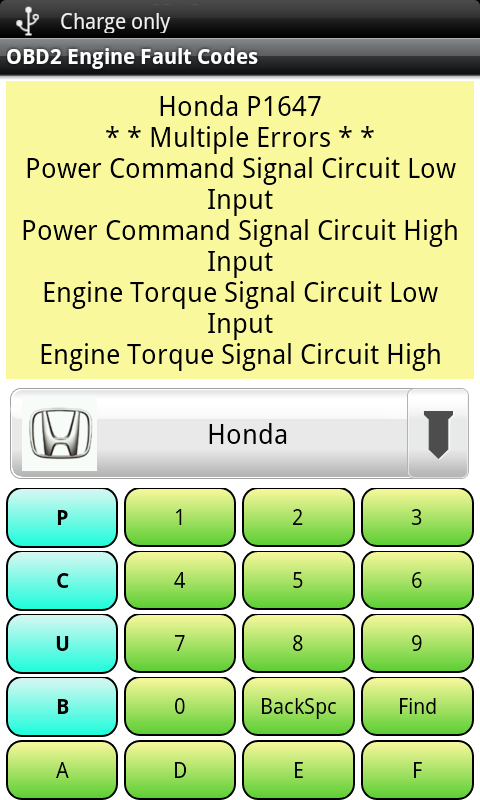 Chrysler fault codes engine #1
