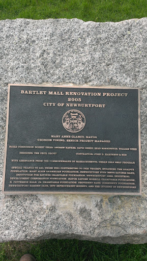 Newburyport Bartlett Mall Renovation Plaque