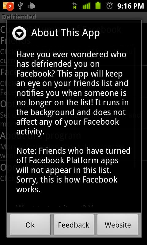Defriended (Ad-Free) Screen 1