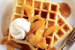 Cinnamon Waffles with Caramelized Apples