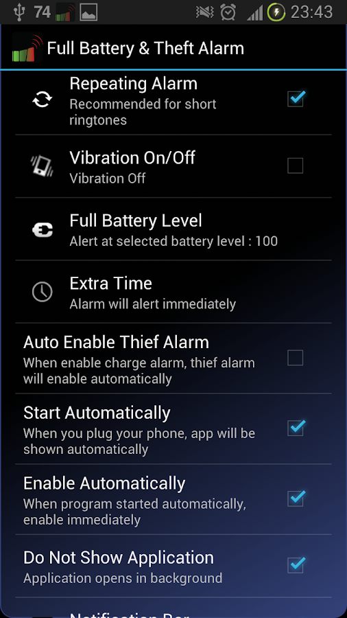 Full Battery & Theft Alarm - screenshot