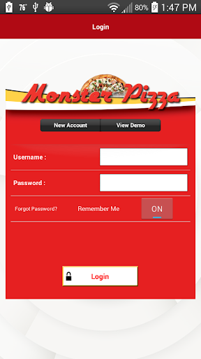 Monster Pizza Ordering App