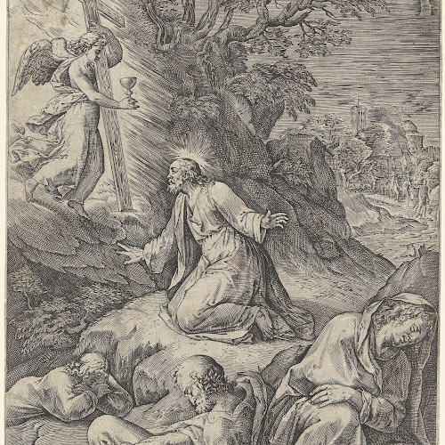 Christus op de olijfberg, anonymous, after Cornelis Cort, after ...