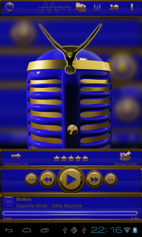 elegance poweramp skin blue Screen 2