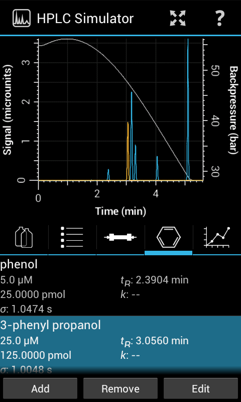 HPLC Simulator Screen 3