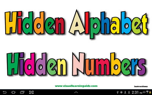 Hidden Alphabet and Numbers