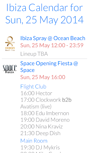 Ibiza Calendar 2014