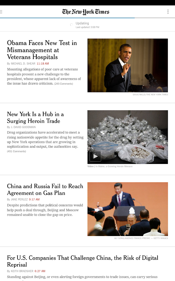 NYTimes Breaking News Applications Android sur Google Play