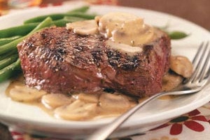 Grilled Steaks with Mushroom Sauce