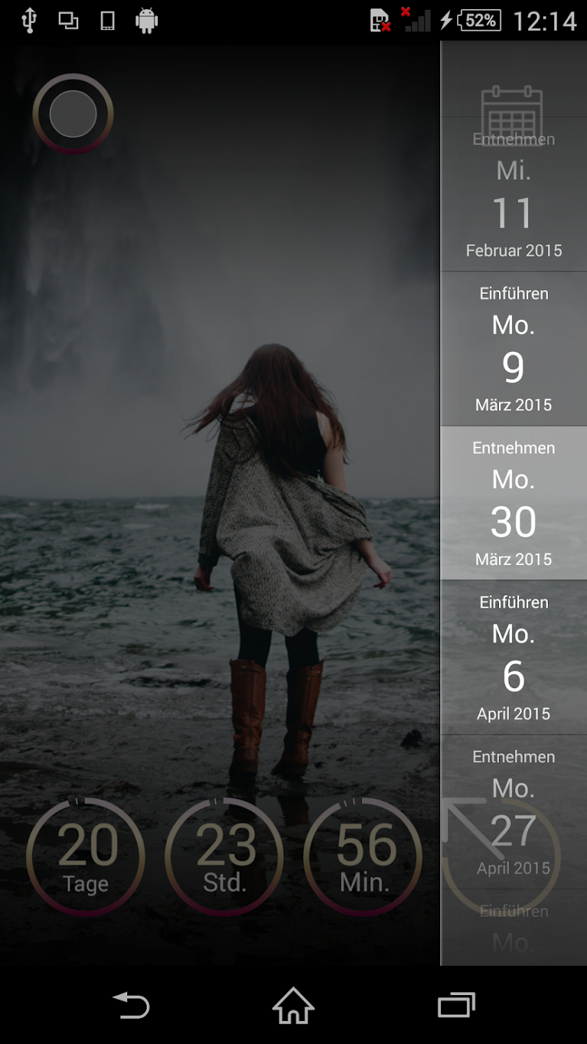 NuvaRing® Erinnerungs-App Screen 2