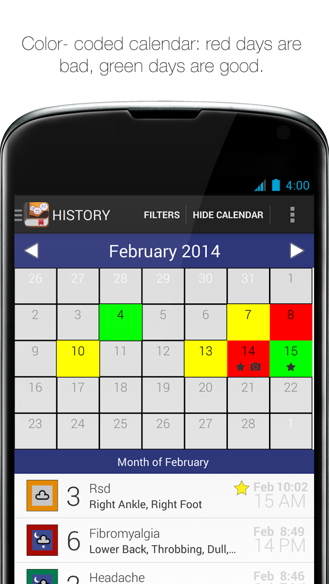 My Pain Diary Screen 3