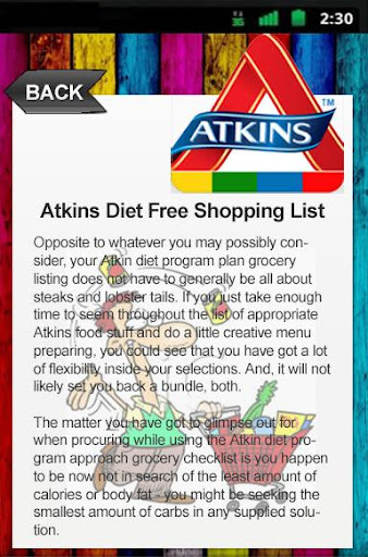 【免費健康App】Atkins Diet Free Shopping List-APP點子