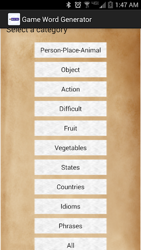 Game Word Generator