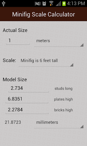 Minifig Scale Calculator